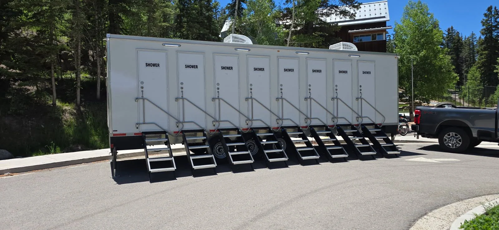 Real shower trailer at a Utah mountain site